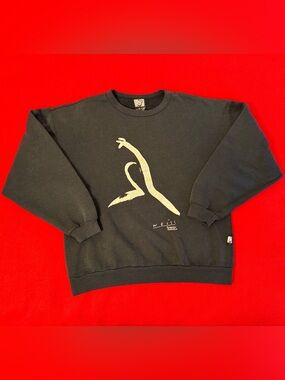 Vintage Weiss Australia Art Crewneck Black Sweatshirt Size S/M Kangaroo Print